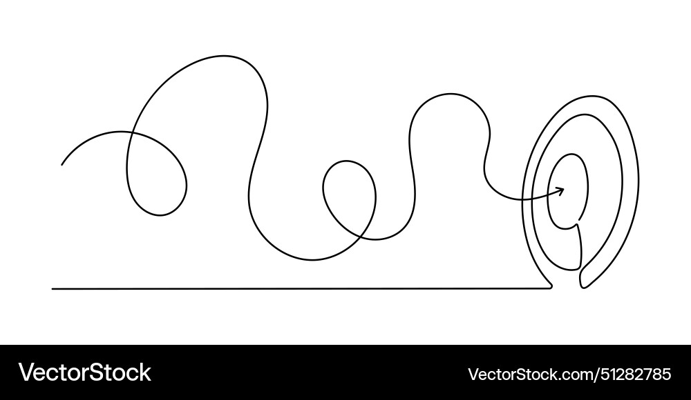 A target with an arrow is solid line drawing A target with an arrow is solid line drawing Vector Image