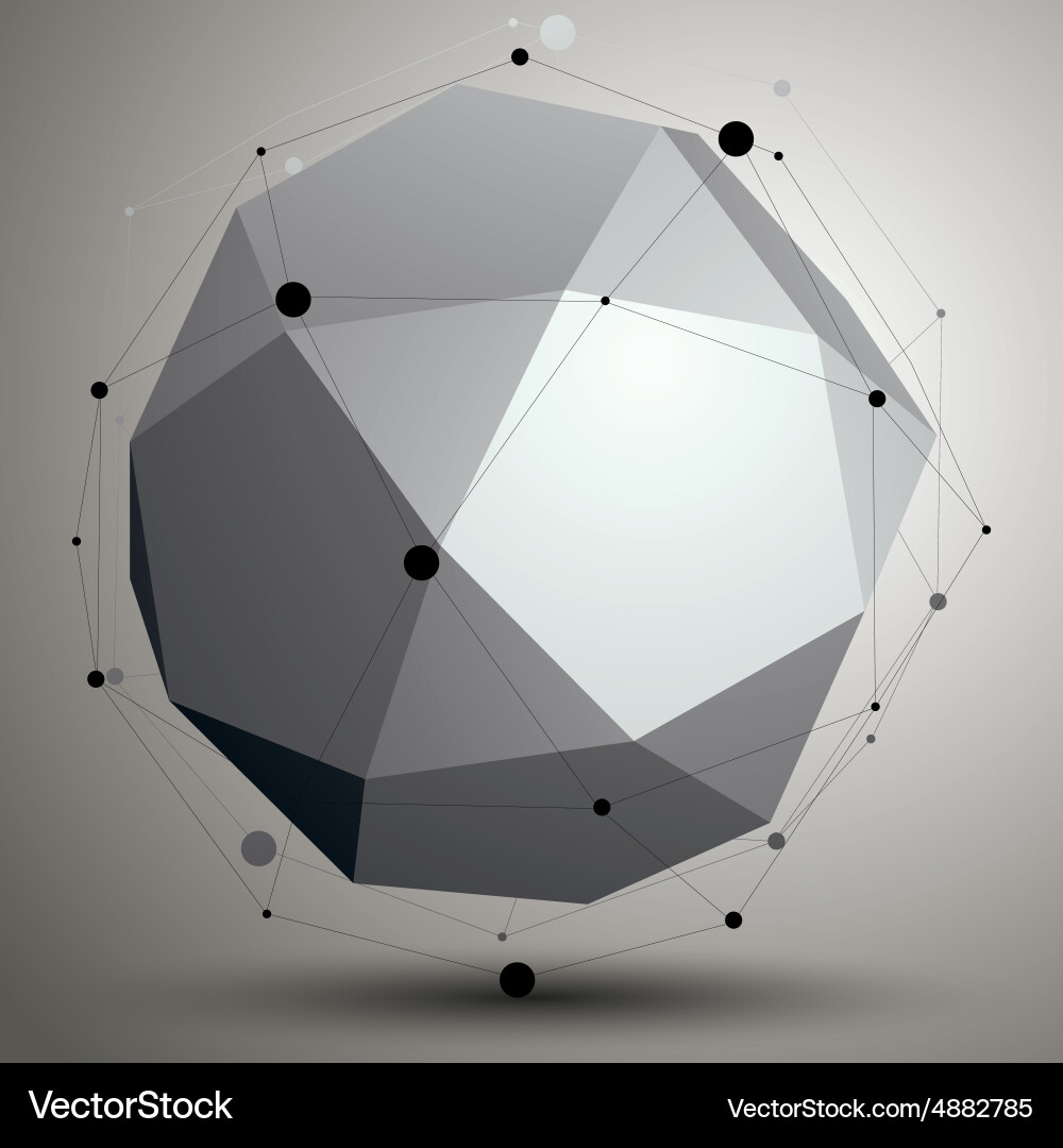 Abstract asymmetric monochrome object complicated Vector Image