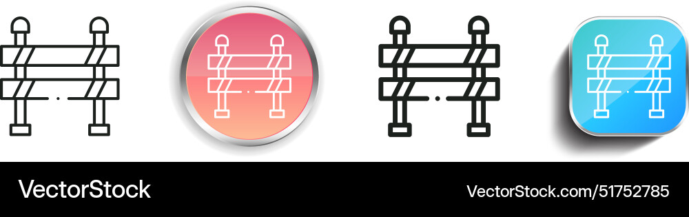 Barricade icon thin linear regular and button Barricade icon thin linear regular and button vector image