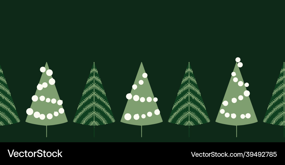 Christmas tree repeat border triangle Christmas tree repeat border triangle vector image