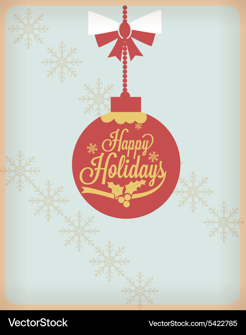 Christmas with globe and snowflake Vector Image