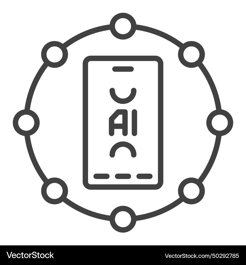 Circle with artificial intelligence smartphone ai Circle with artificial intelligence smartphone ai vector image
