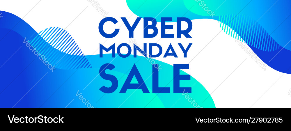 Cyber monday verkauf banner blau flüssigkeit Cyber monday verkauf banner blau flüssigkeit vektorbild