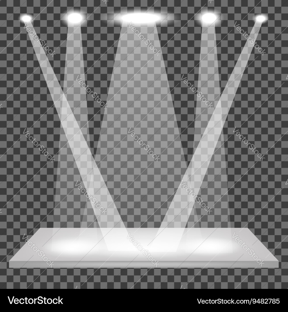 Empty Shelf with Spotlights vector image