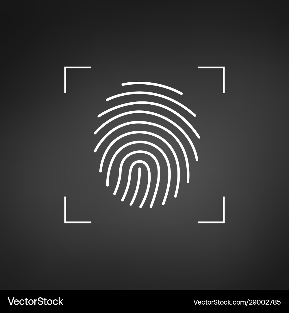 Fingerprint simple icon for logo or app scan Vector Image