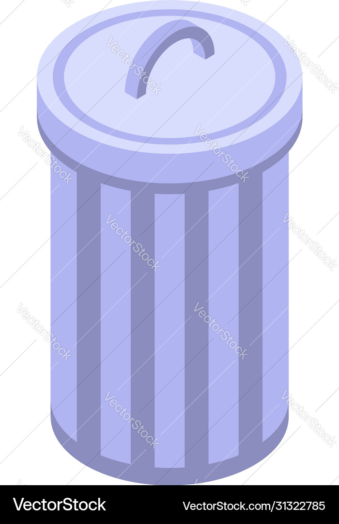 Garbage bin icon isometric style Garbage bin icon isometric style vector image