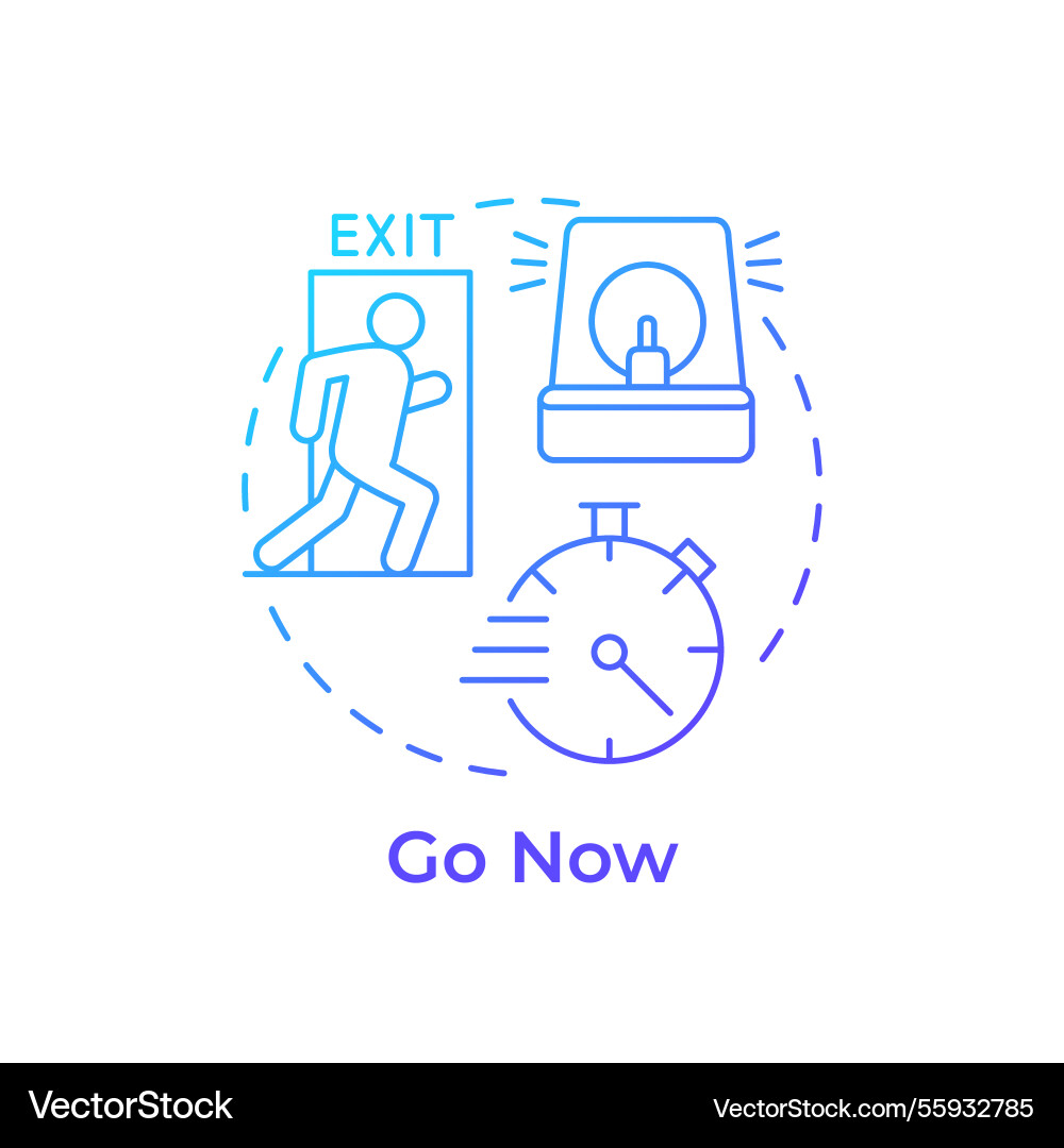 Go now blue gradient concept icon Go now blue gradient concept icon vector image