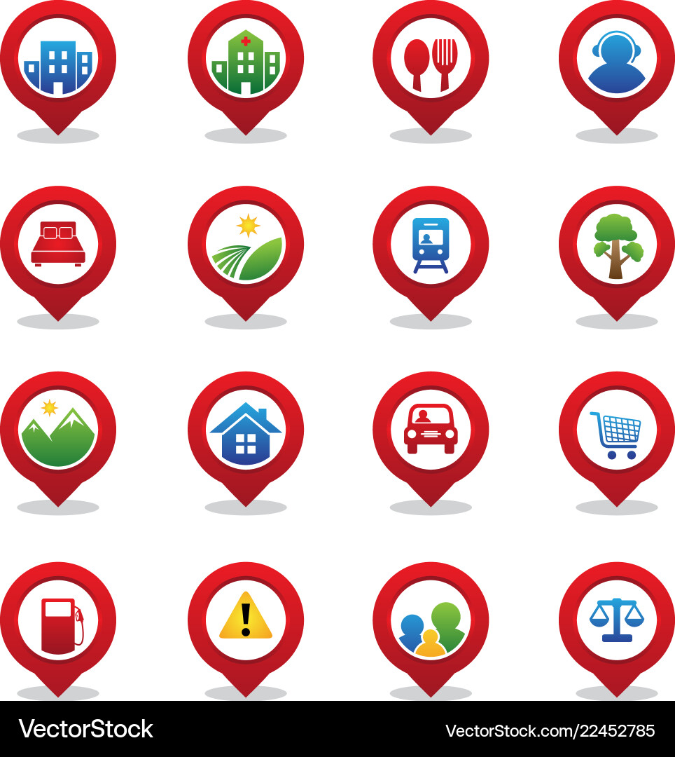 GPS Navigation Icons Set vector image