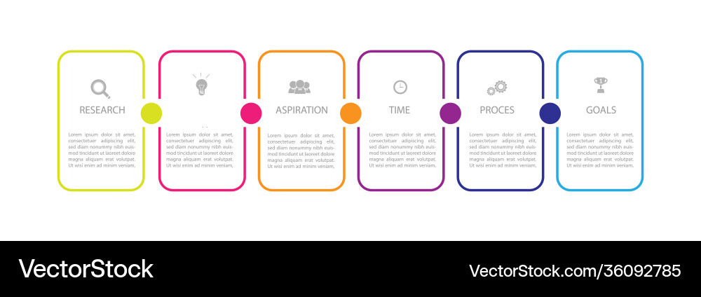 Infographic thin line design with icons and 6 Vector Image