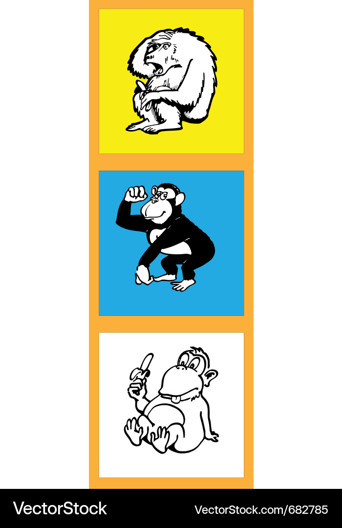 Monkeys set Vector Image