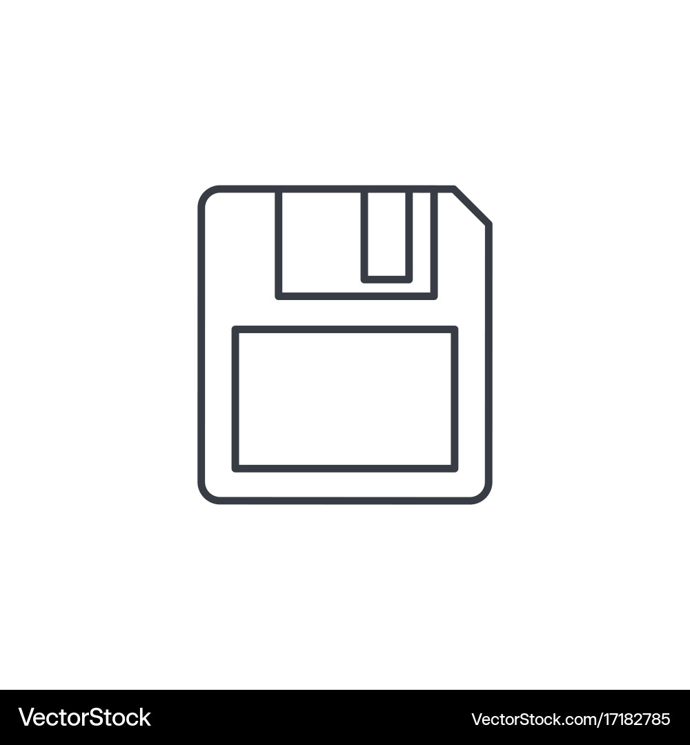 Save data diskette thin line icon linear vector image