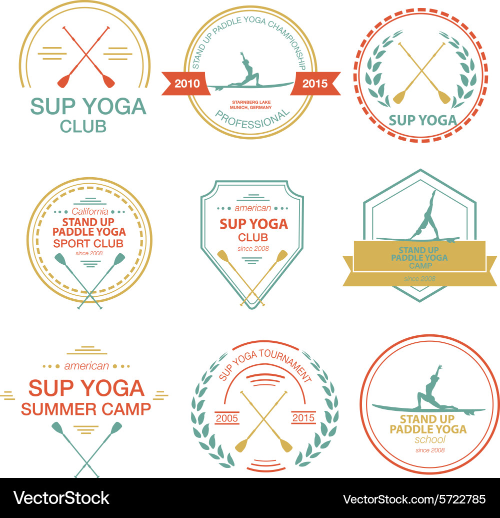 Set of different logotype templates for stand up vector image