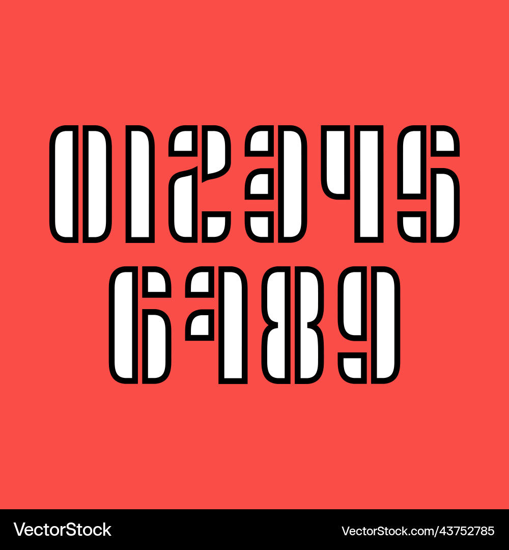 Set of ten numbers form zero to nine number Set of ten numbers form zero to nine number vector image