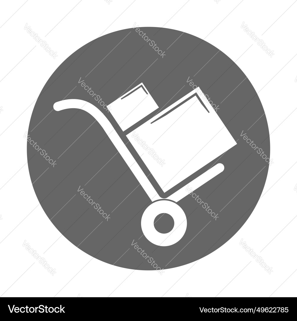Simple handcart icon for web concept of work tools Simple handcart icon for web concept of work tools vector image