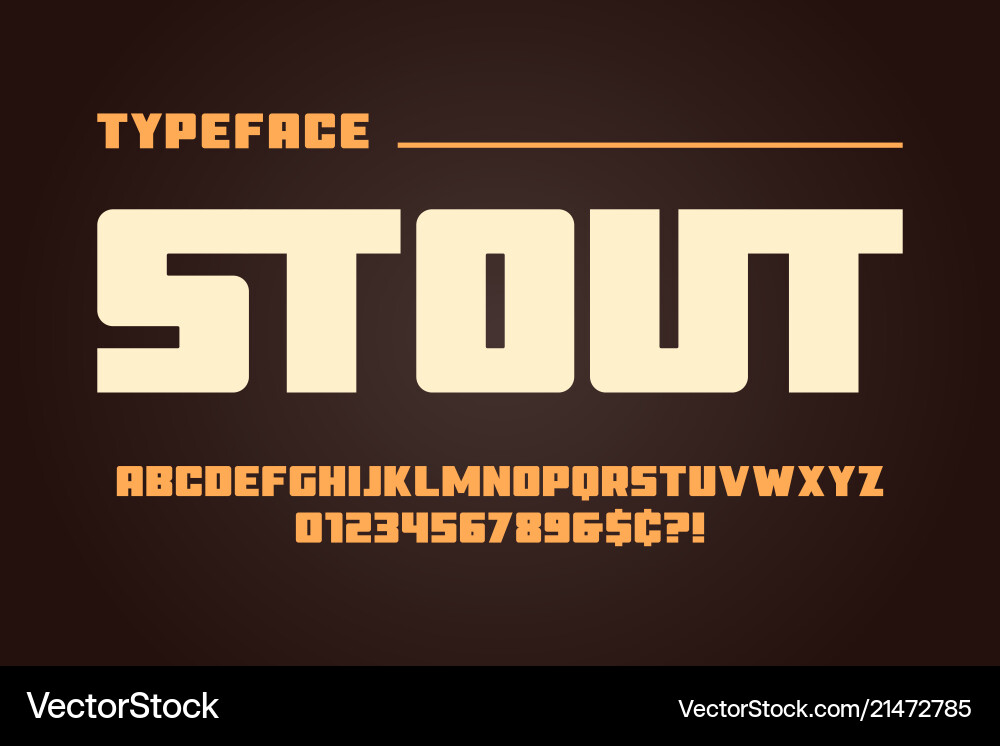 Stout heavy display font design alphabet Stout heavy display font design alphabet vector image