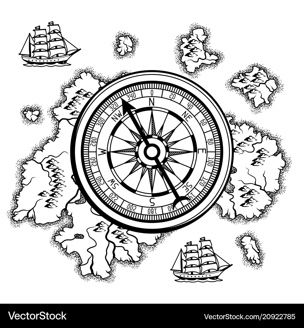 Vintage Nautical Map Background vector image