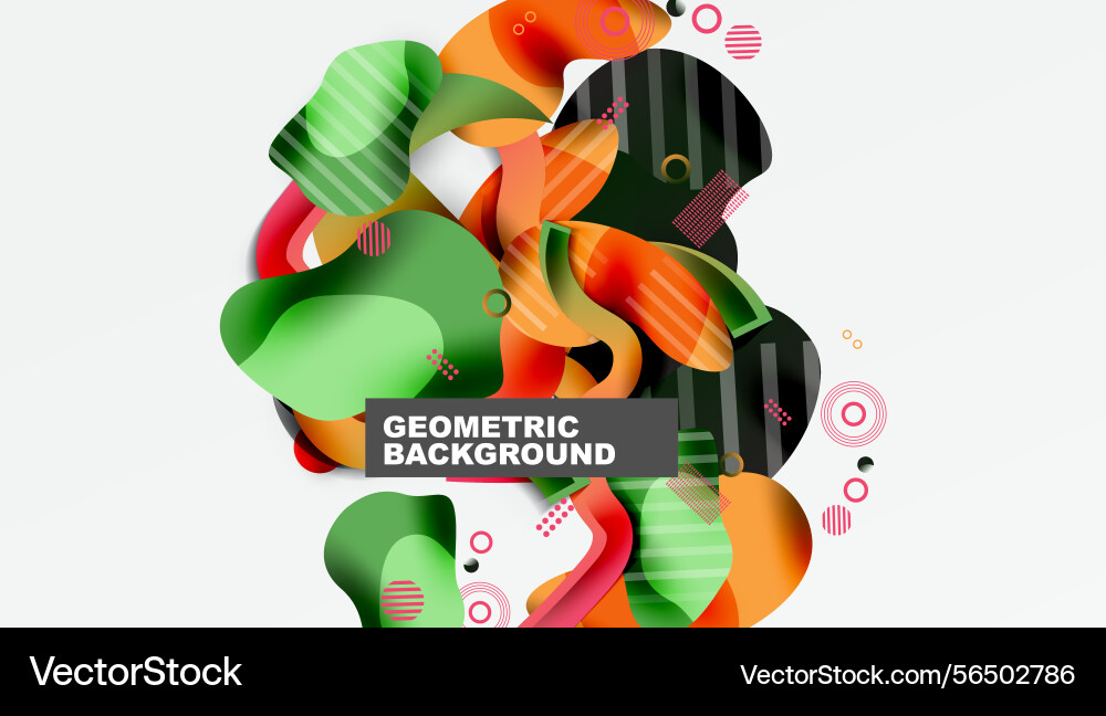 Abstract geometric shapes overlap creating Vector Image
