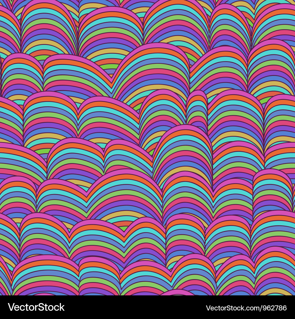 Abstract hand-drawn pattern waves Vector Image
