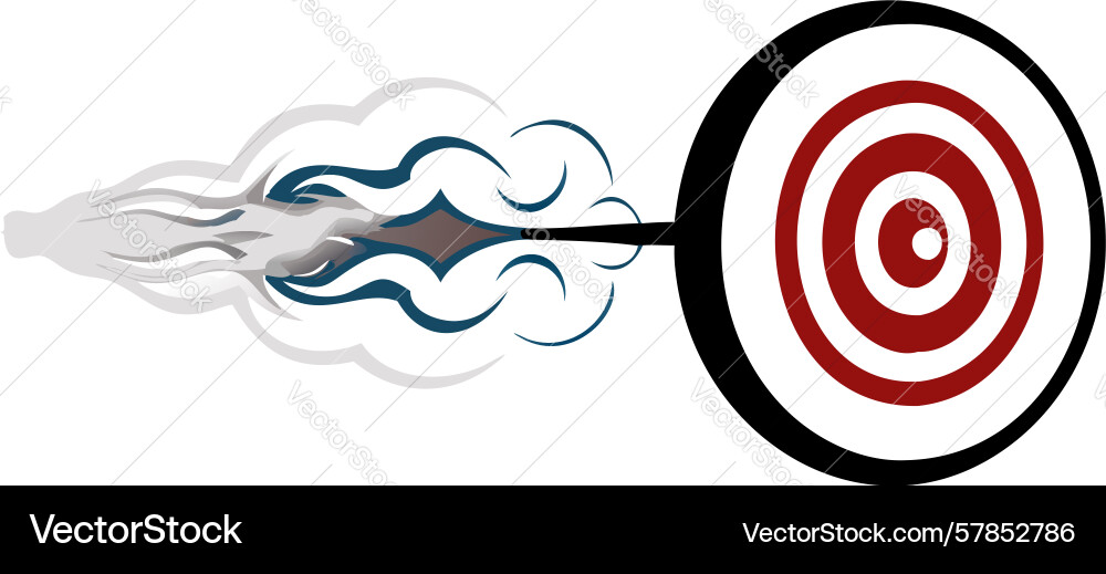 Abstract target with fluid trails dynamic motion vector image