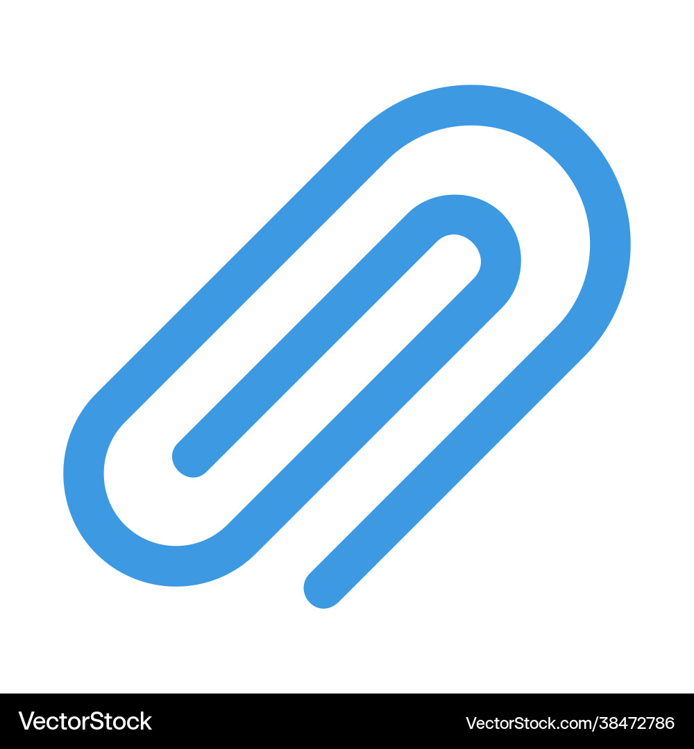 Attachment icon in blue style for any projects Attachment icon in blue style for any projects vector image