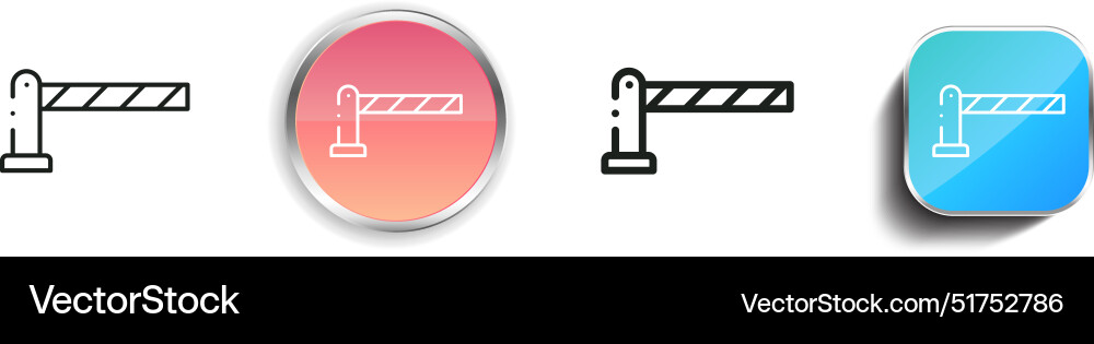 Barrier icon thin linear regular and button style Barrier icon thin linear regular and button style Vector Image