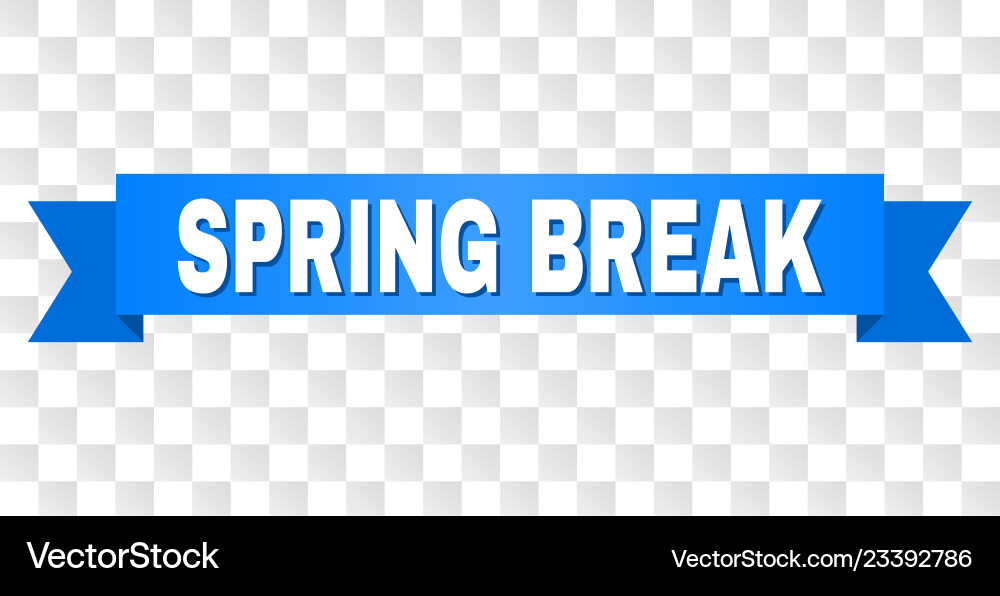 Blue stripe with spring break text Vector Image