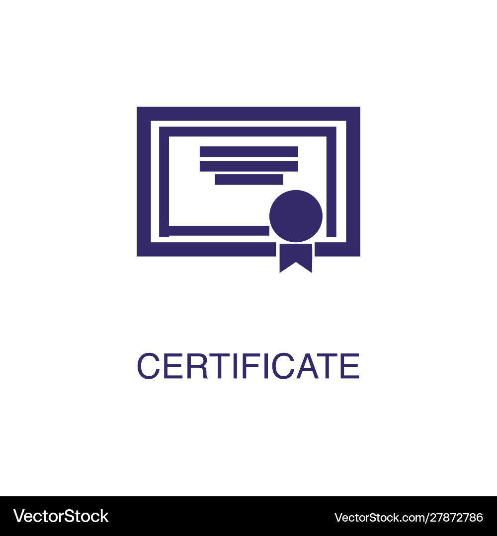 Certificate element in flat simple style on white vector image