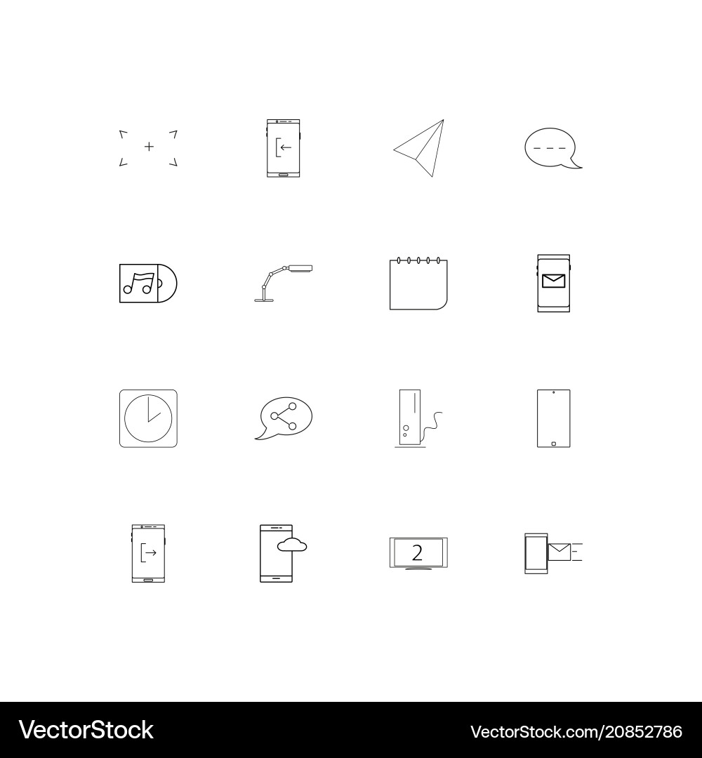Devices linear thin icons set outlined simple Vector Image