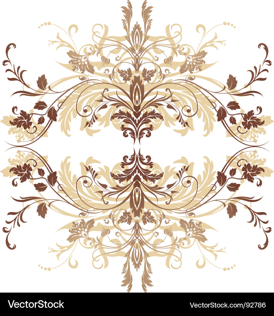 Floral Scroll Pattern Vector Image