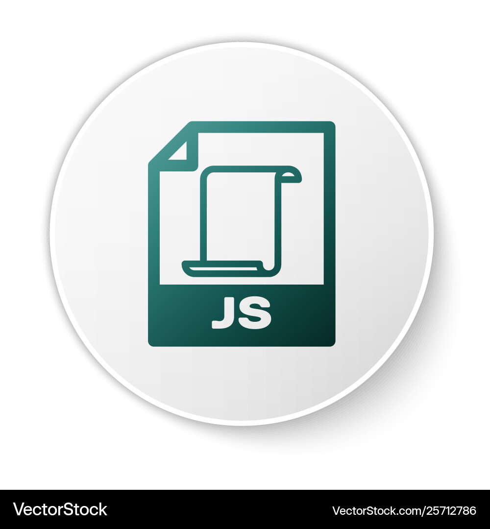 Green js file document icon download button Green js file document icon download button vector image