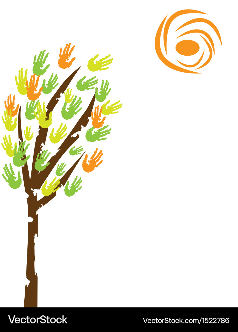 Handprint Tree vector image