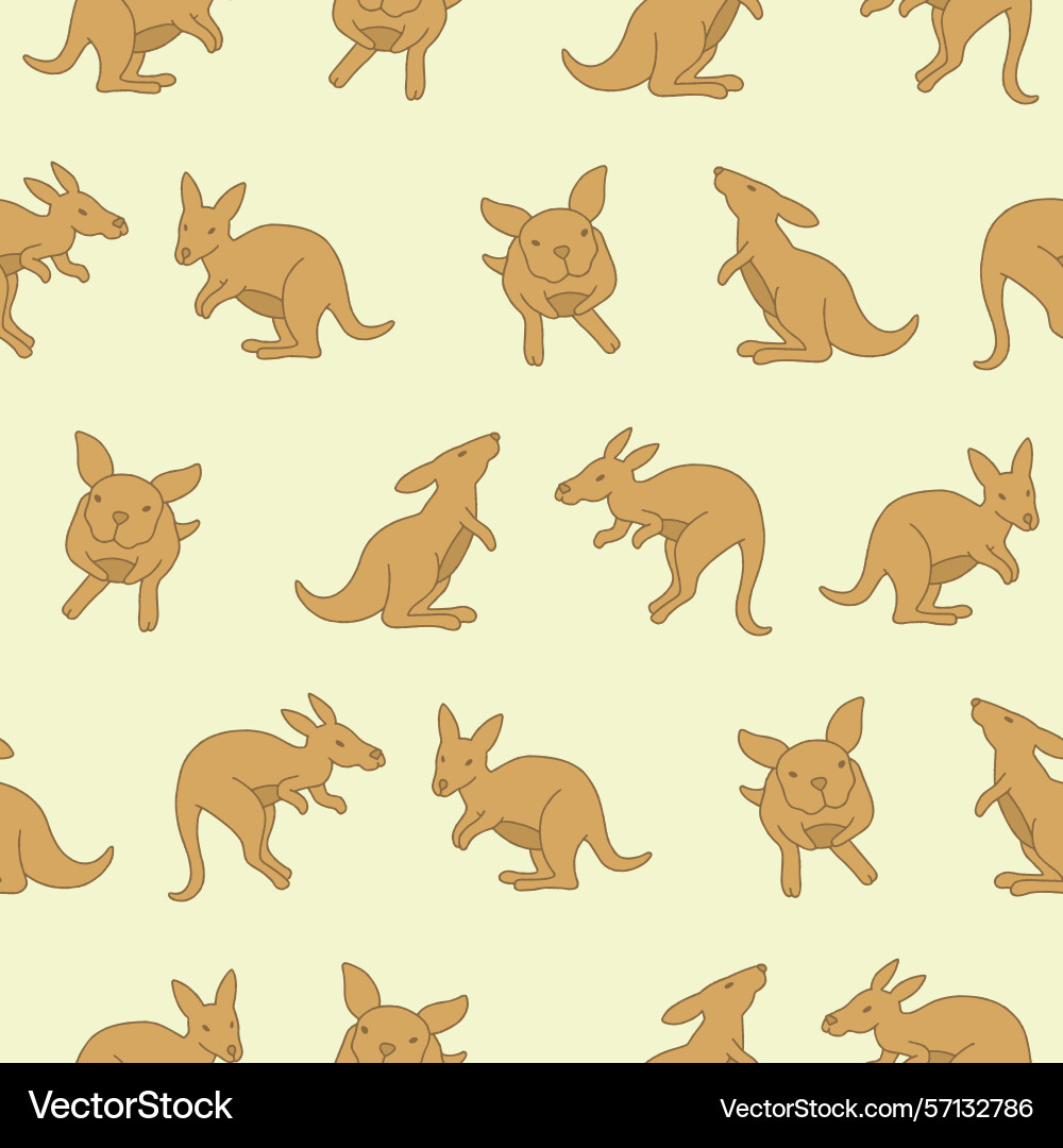 Kangaroo seamless pattern background for print Kangaroo seamless pattern background for print Vector Image