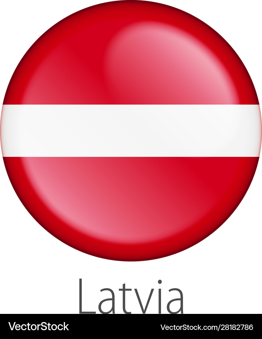 Latvia round button flag Latvia round button flag vector image
