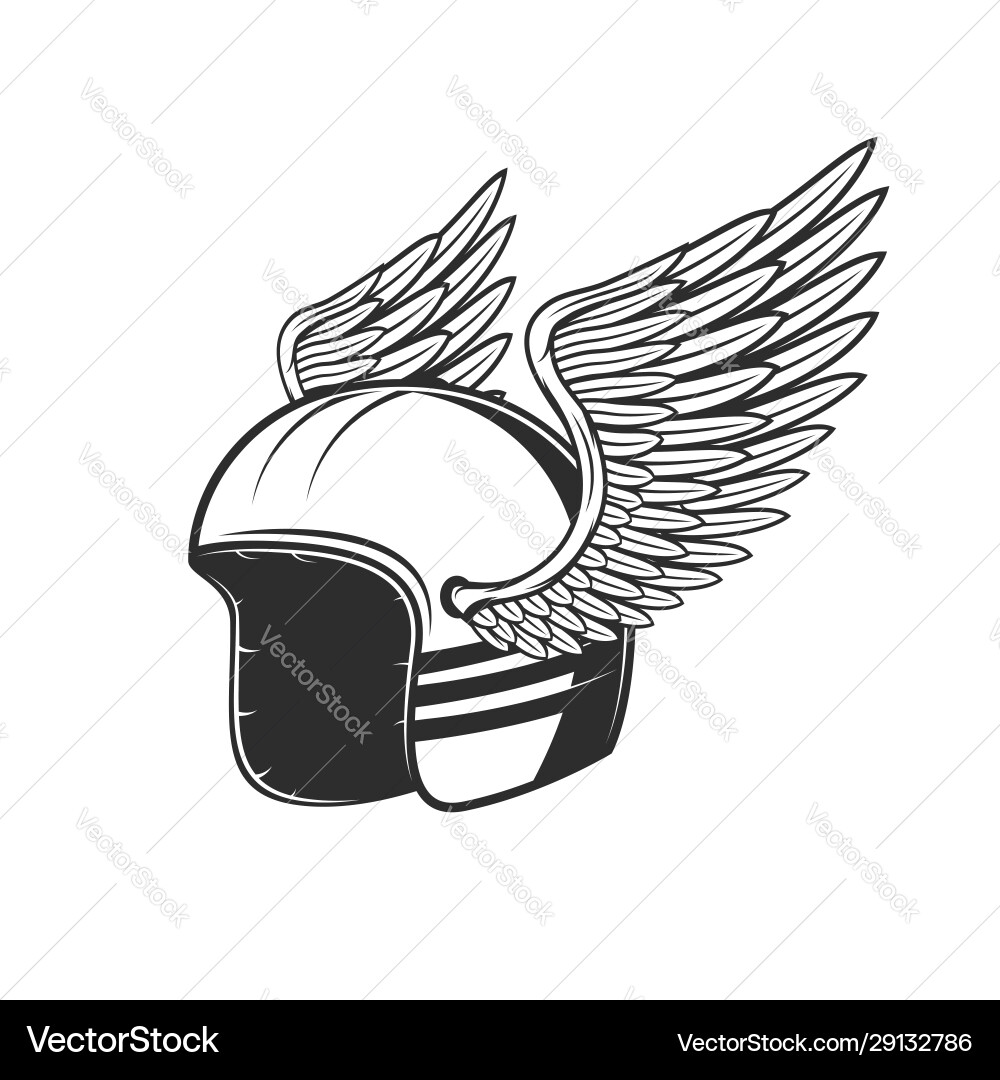 Motorcycle Racing Helmet with Wings vector image