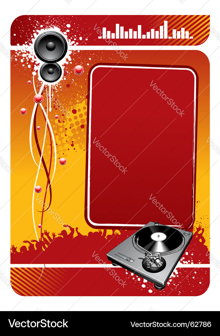 Musical Background with Turntable Vector Image