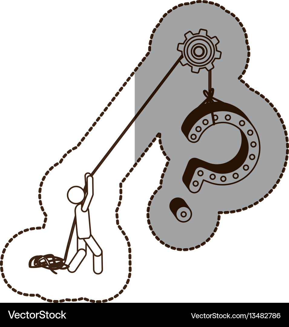 Person pulling a question sign with loop icon vector image