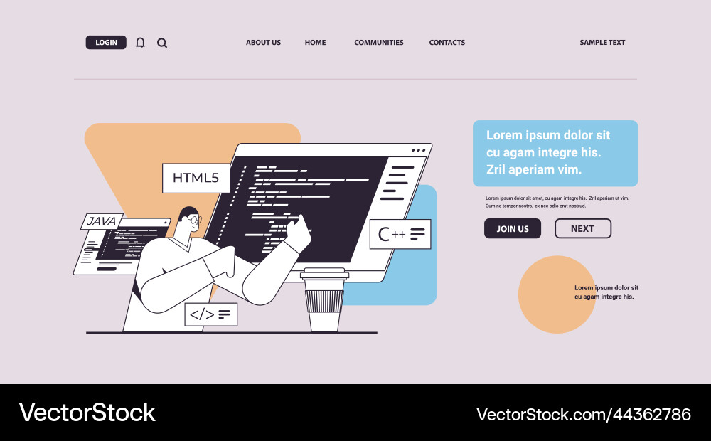 Programmierer Schreibcode für Computer-App Programmierer Schreibcode für Computer-App vektorbild