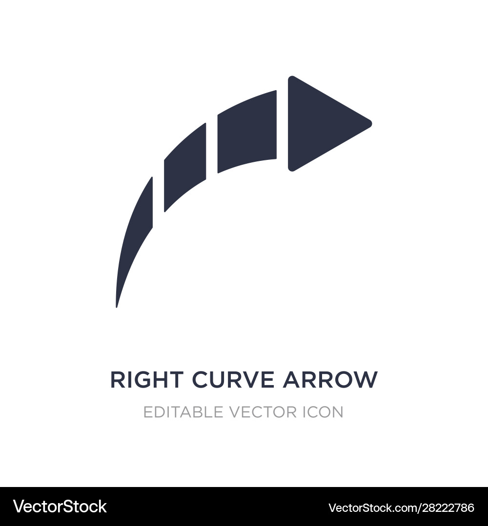 Right curve arrow icon on white background simple Vector Image