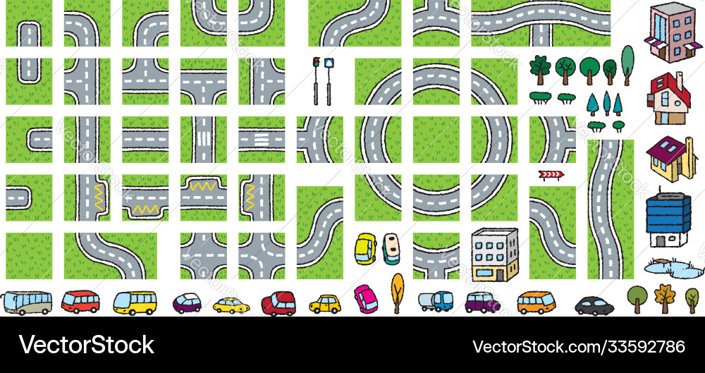 Road background constructor create your own map Road background constructor create your own map Vector Image