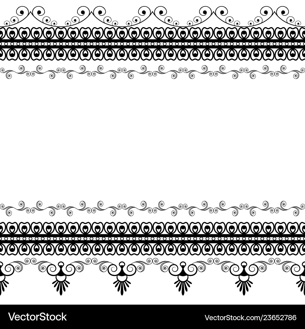 Seamless border pattern elements with flowers Seamless border pattern elements with flowers vector image
