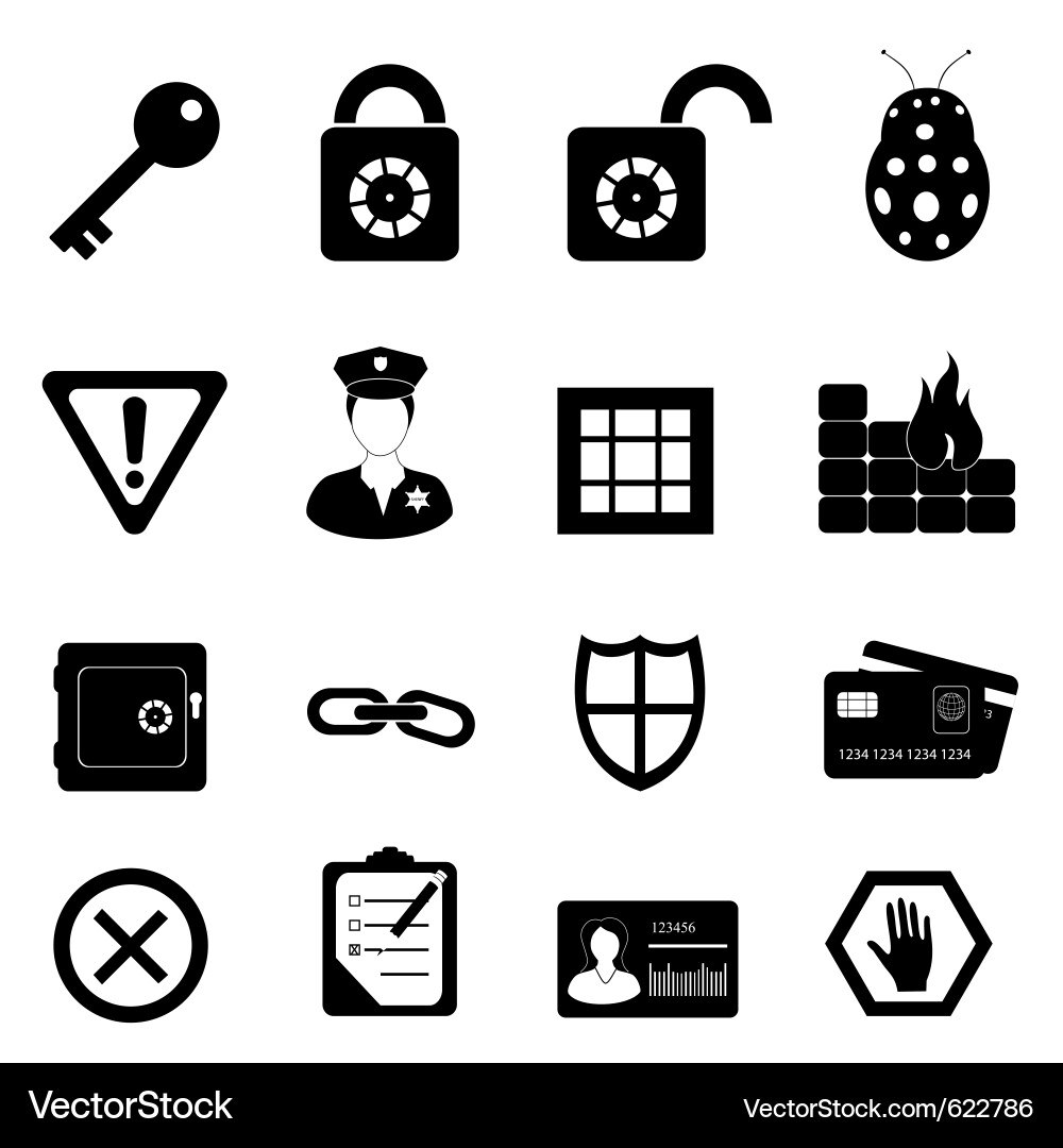 Security icons vector image