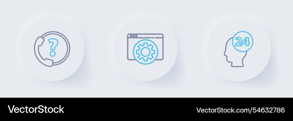 Set line support operator in touch browser Set line support operator in touch browser vector image