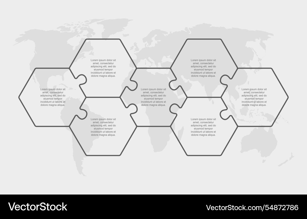 Seven steps line infographic puzzle template Seven steps line infographic puzzle template Vector Image