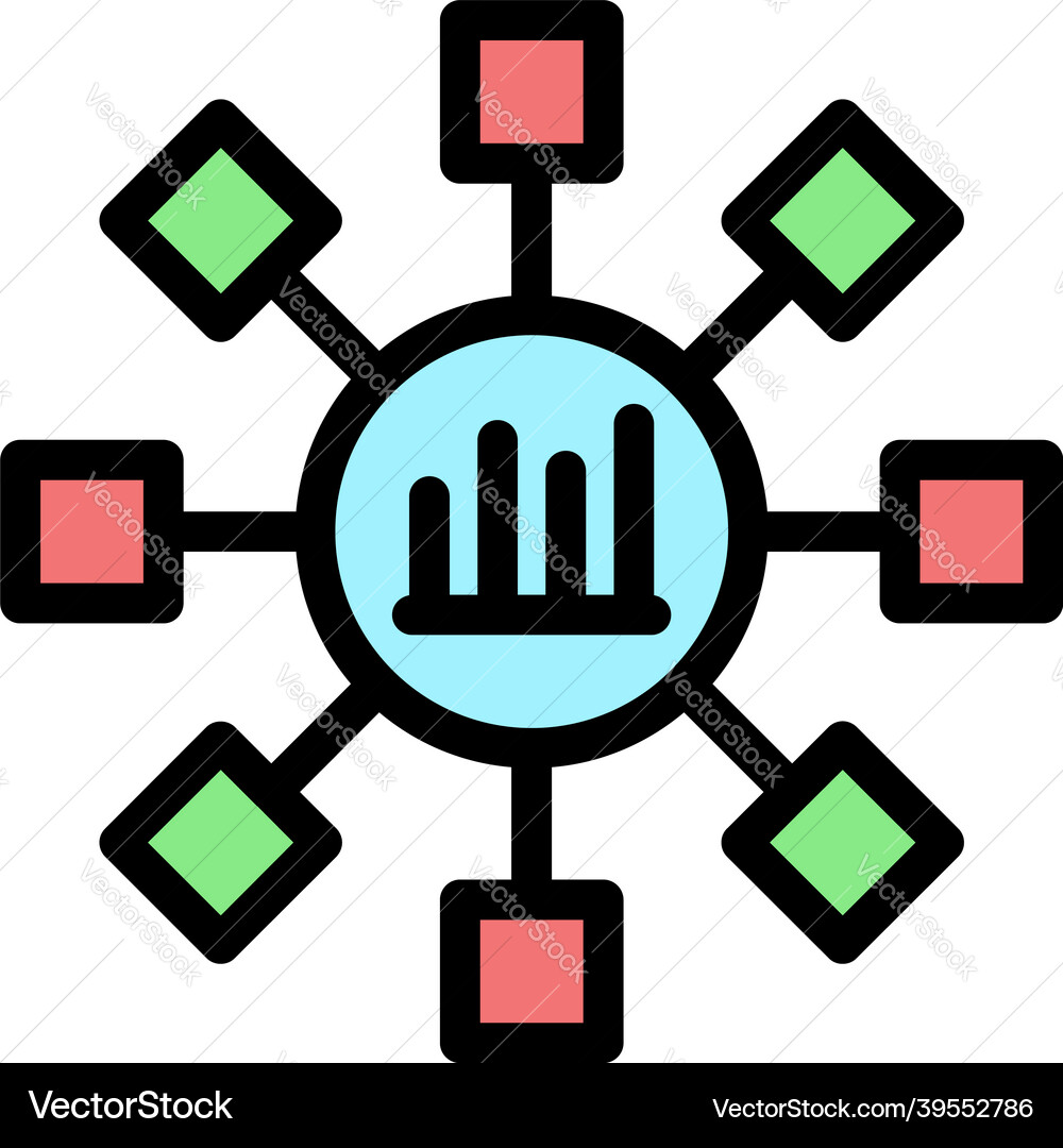 Trader scheme flower icon color outline Trader scheme flower icon color outline vector image