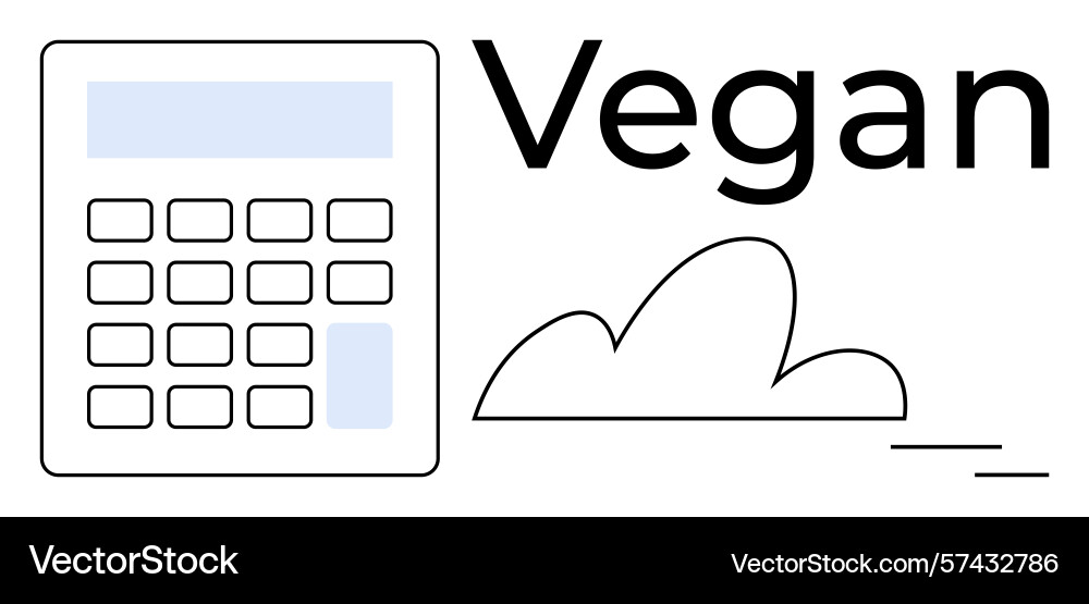 Vegan diet calculation concept with minimalistic Vegan diet calculation concept with minimalistic vector image