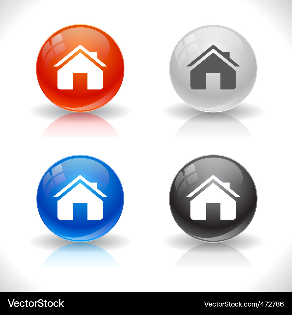 Website Buttons - Home Icon Collection Vector Image