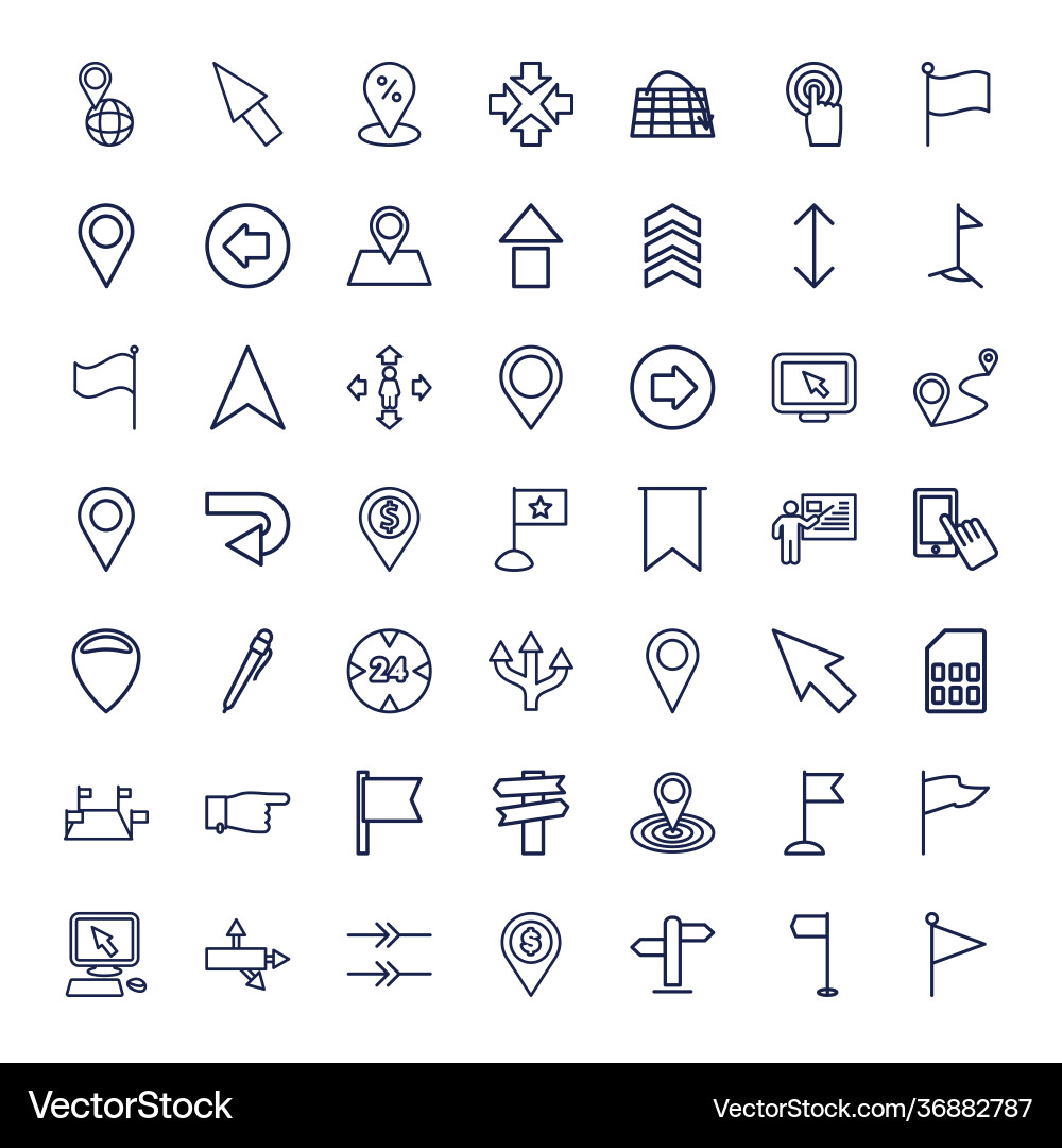 49 pointer icons vector image