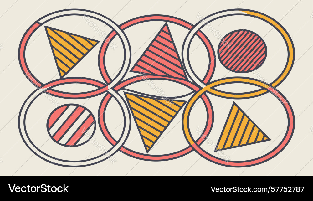 Abstract interlocking geometric shapes pattern vector image