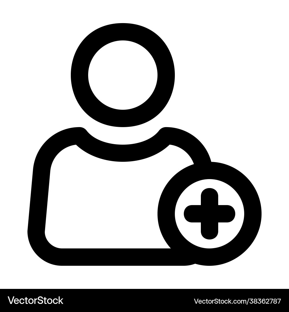 Add user icon in line style for any projects vector image