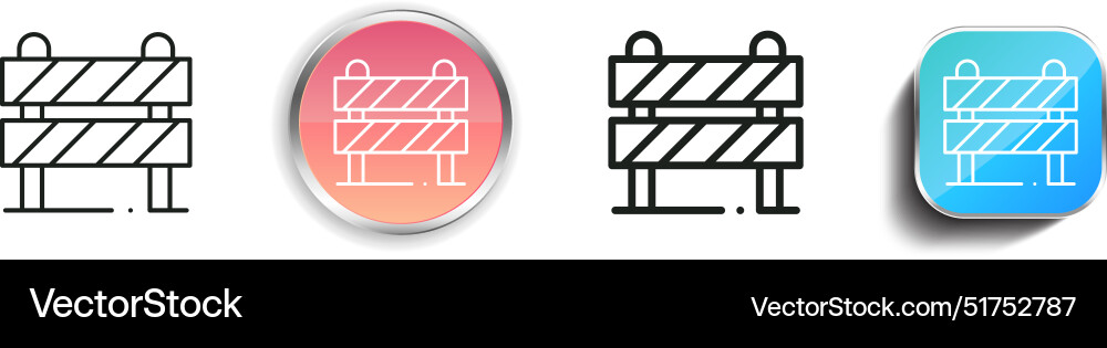 Barrier icon thin linear regular and button style Barrier icon thin linear regular and button style vector image